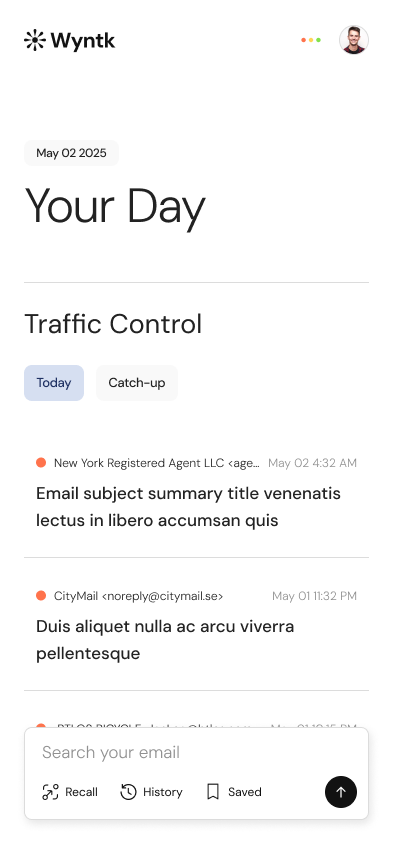Wyntk Mobile Interface